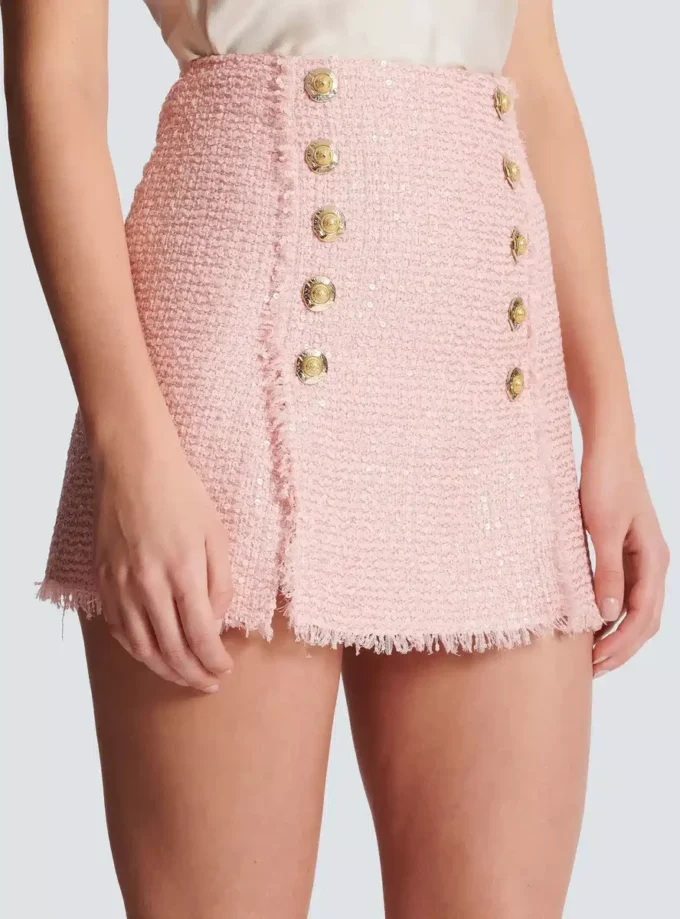 Gonna corta in tweed con paillettes Gonna corta in tweed con paillettes