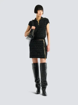 Gonna corta in tweed con zip Gonna corta in tweed con zip