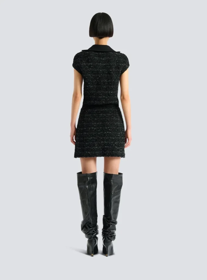 Gonna corta in tweed con zip