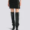 Gonna corta in tweed con zip