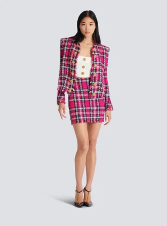 Gonna corta in tweed glitterato