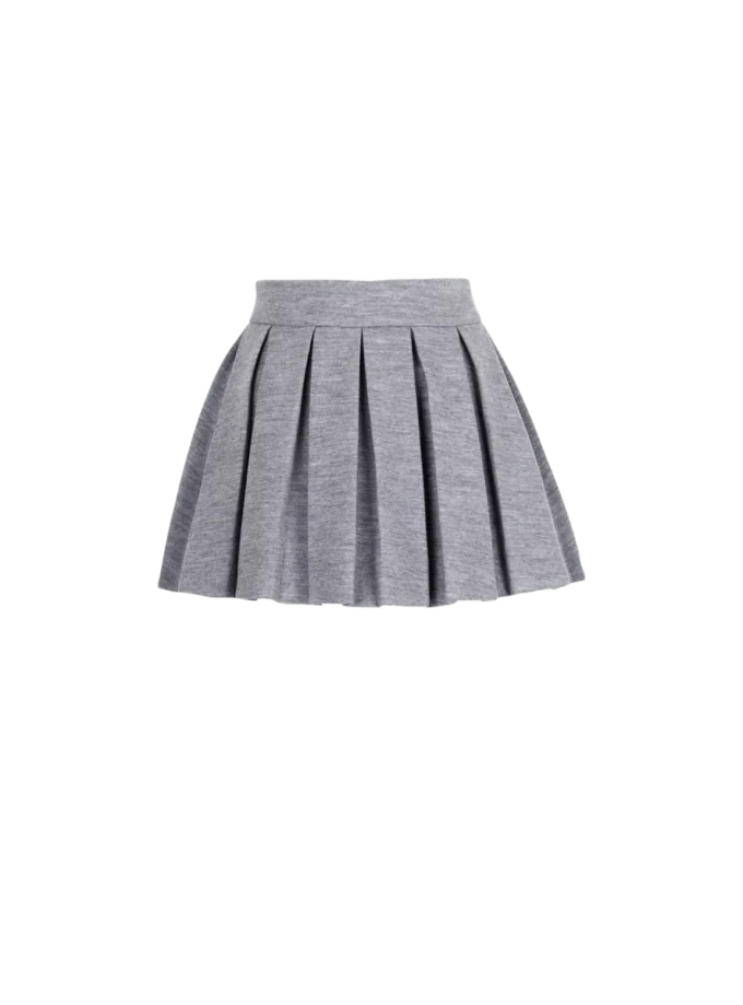 Gonna corta plissettata in maglia di cotone Gonna corta plissettata in maglia di cotone