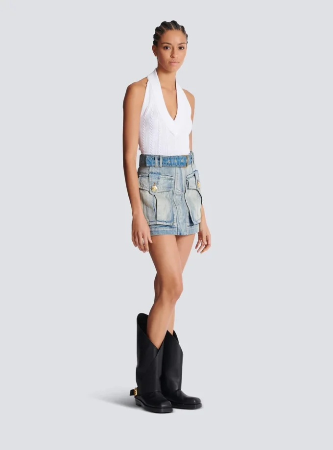 Gonna in denim con tasche Gonna in denim con tasche