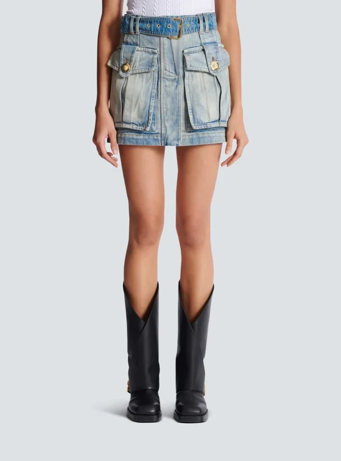 Gonna in denim con tasche Gonna in denim con tasche