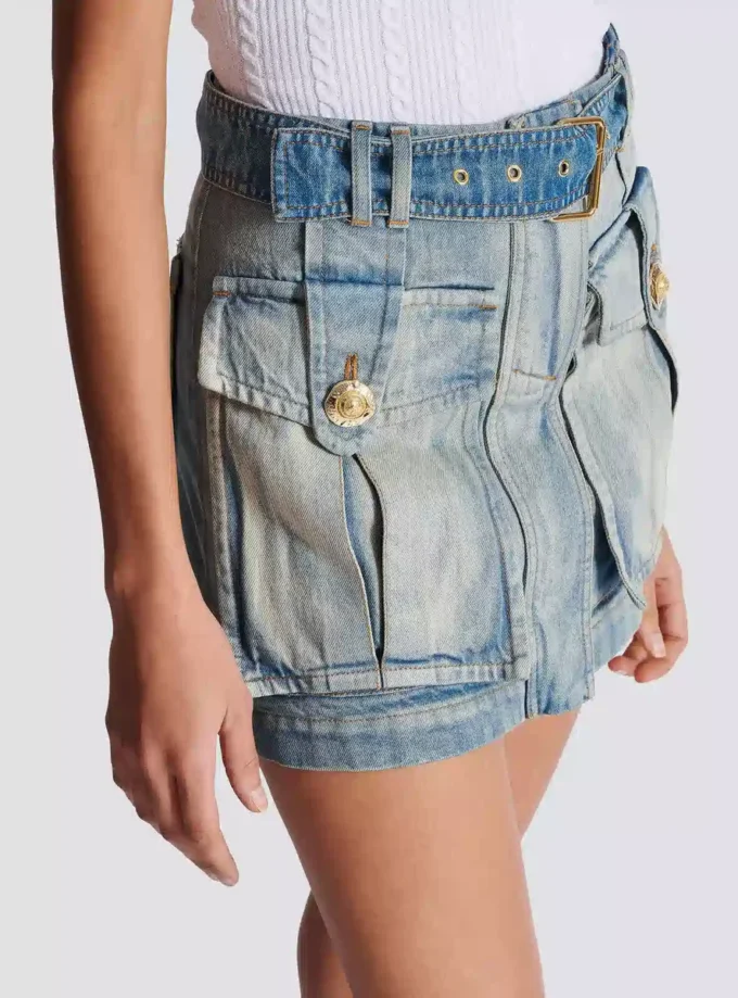 Gonna in denim con tasche Gonna in denim con tasche