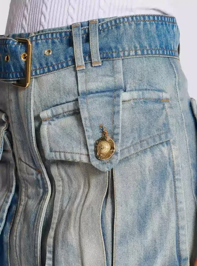 Gonna in denim con tasche Gonna in denim con tasche