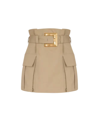 Gonna in gabardine a vita alta