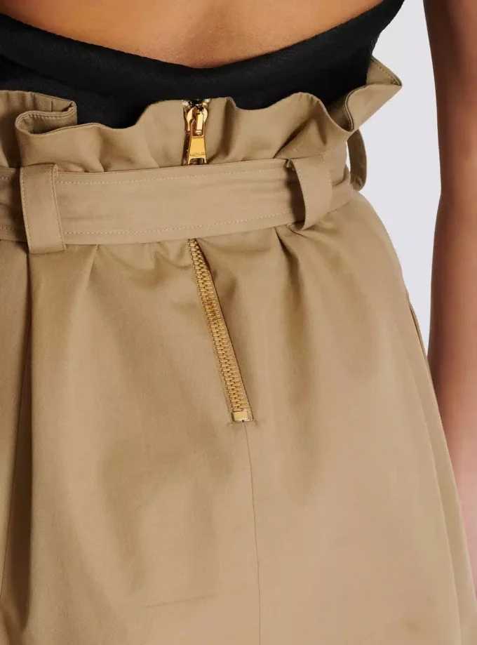 Gonna in gabardine a vita alta Gonna in gabardine a vita alta