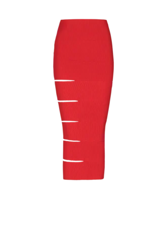 Gonna lunga in maglia con cut-out