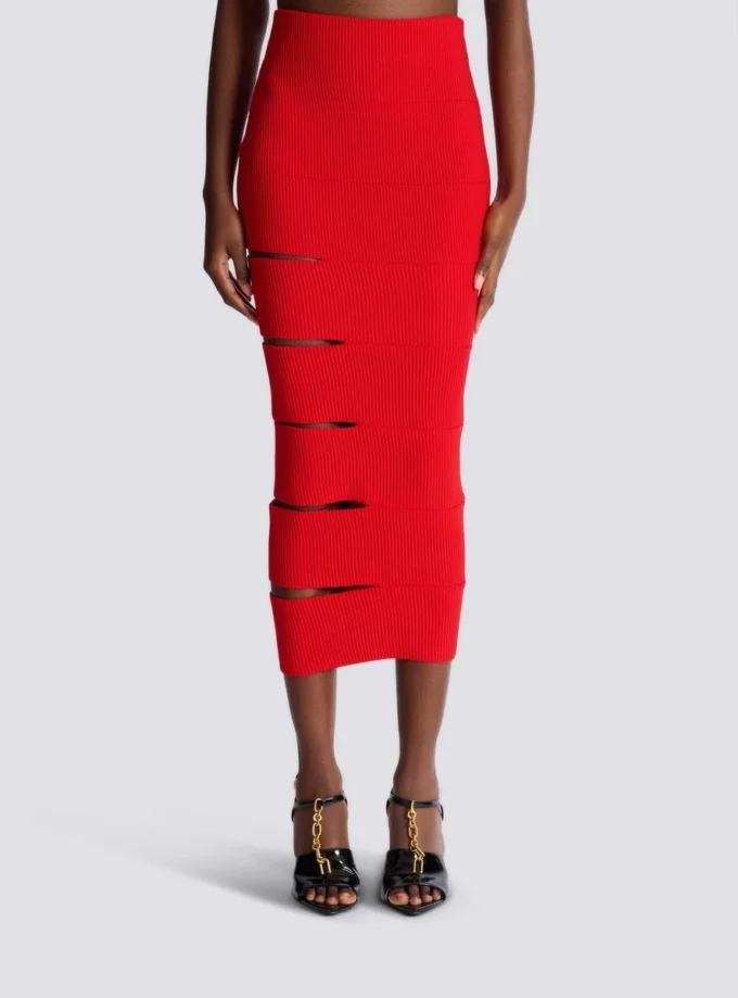 Gonna lunga in maglia con cut-out Gonna lunga in maglia con cut-out