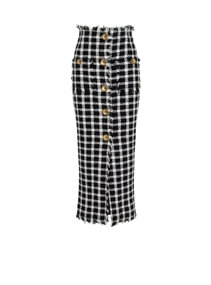 Gonna lunga in tweed a quadretti Gonna lunga in tweed a quadretti