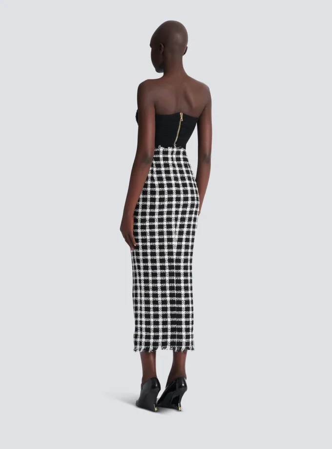 Gonna lunga in tweed a quadretti Gonna lunga in tweed a quadretti