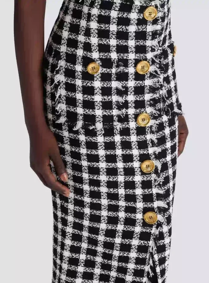 Gonna lunga in tweed a quadretti Gonna lunga in tweed a quadretti