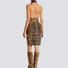 Gonna midi in pelle stile pony con motivo leopardato Gonna midi in pelle stile pony con motivo leopardato