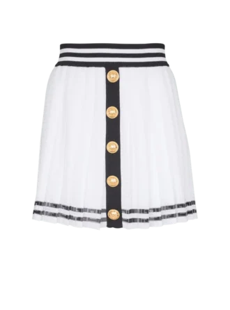 Gonna plissettata in maglia con monogramma