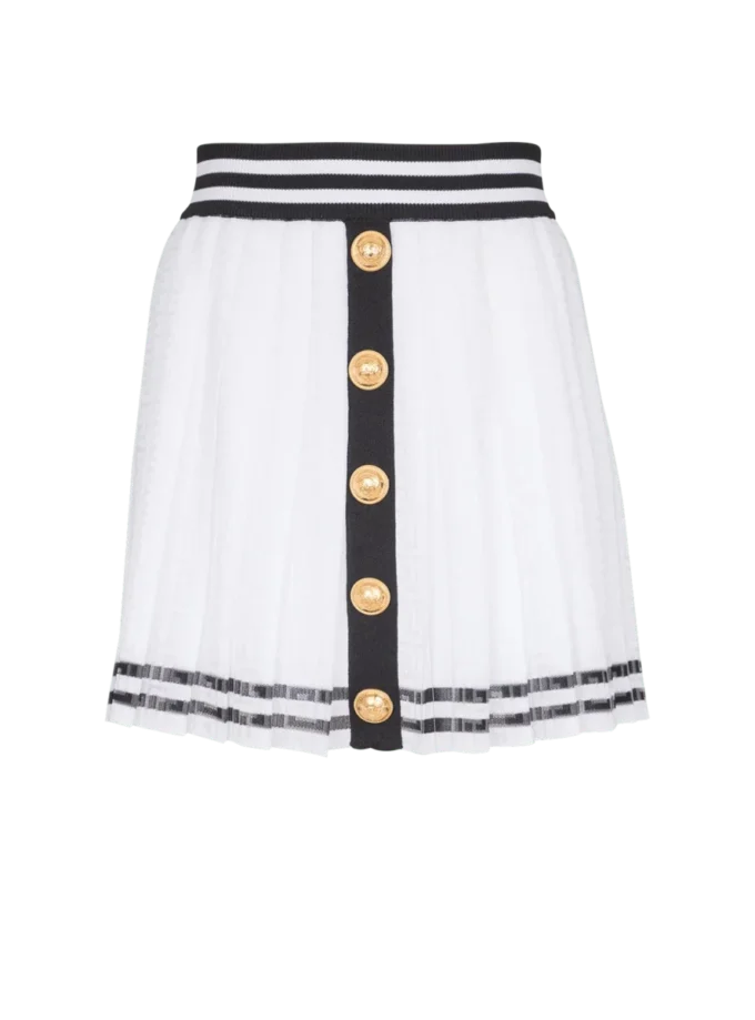 Gonna plissettata in maglia con monogramma Gonna plissettata in maglia con monogramma