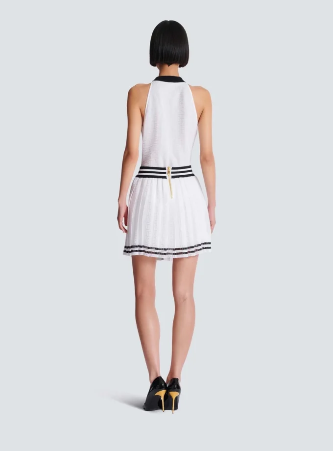 Gonna plissettata in maglia con monogramma Gonna plissettata in maglia con monogramma