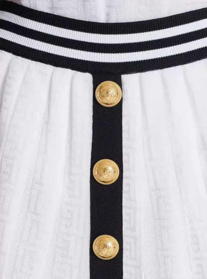 Gonna plissettata in maglia con monogramma Gonna plissettata in maglia con monogramma