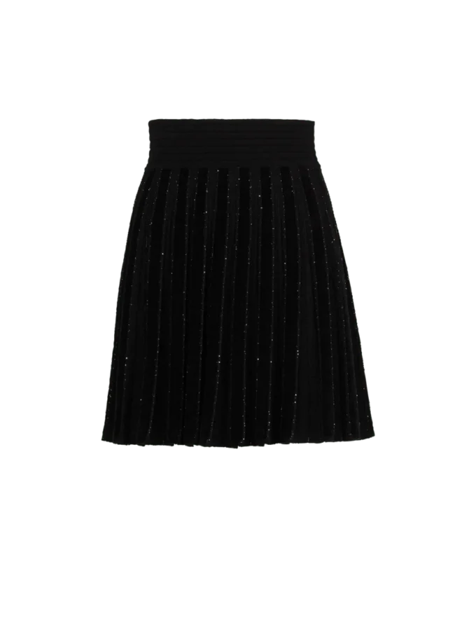 Gonna plissettata in maglia glitterata Gonna plissettata in maglia glitterata
