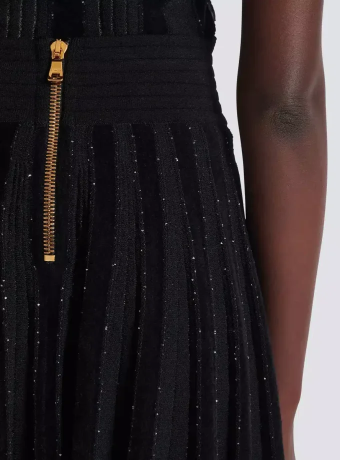 Gonna plissettata in maglia glitterata Gonna plissettata in maglia glitterata