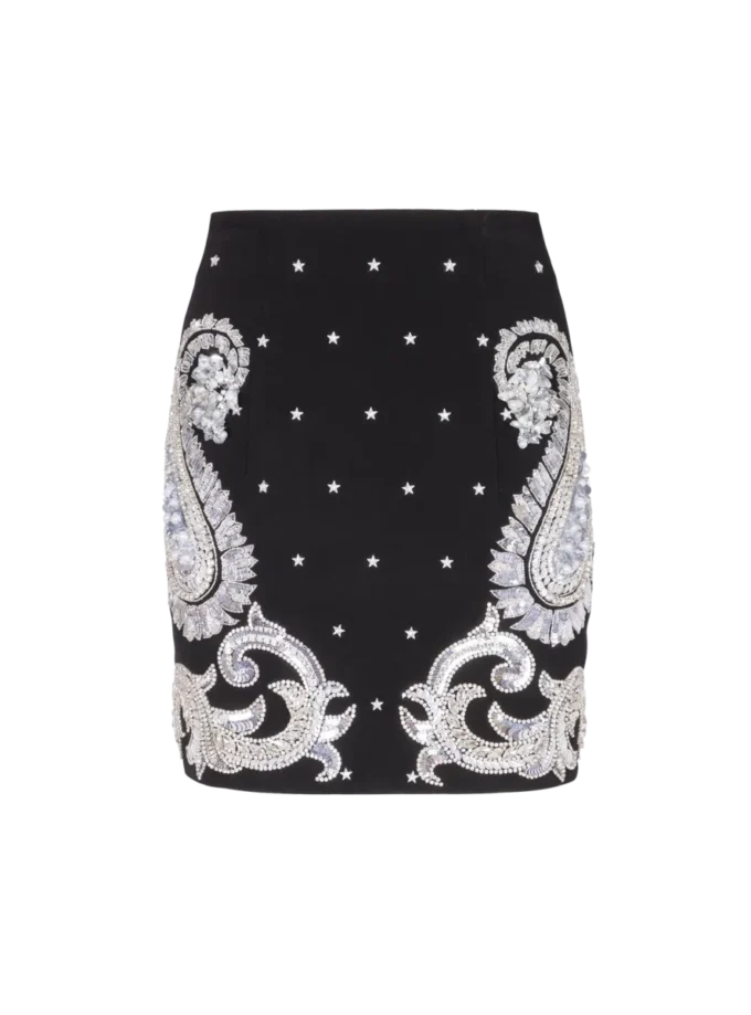 Gonna ricamata con motivi paisley e stelle Gonna ricamata con motivi paisley e stelle