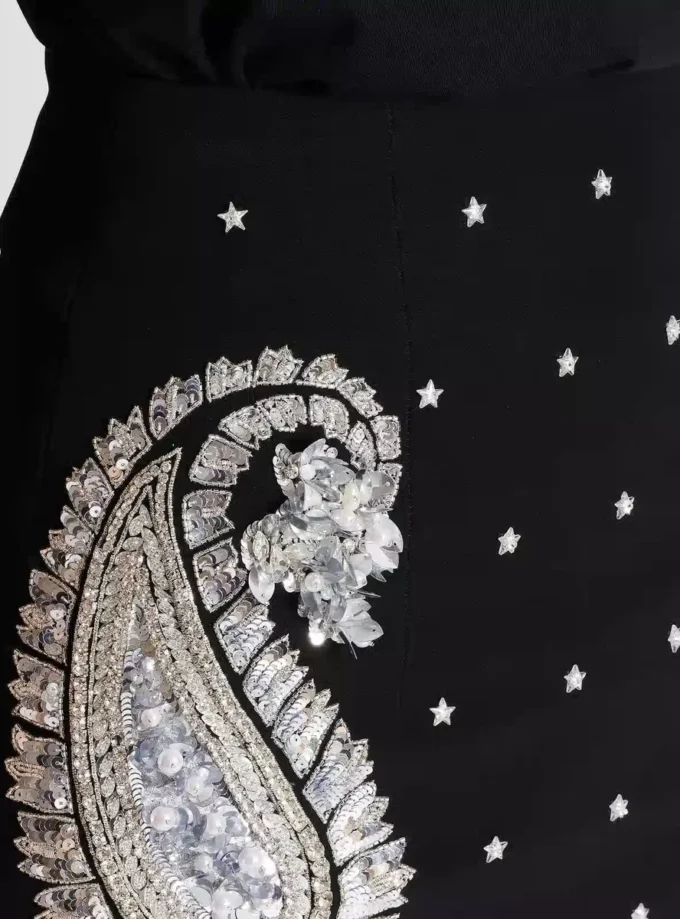 Gonna ricamata con motivi paisley e stelle Gonna ricamata con motivi paisley e stelle