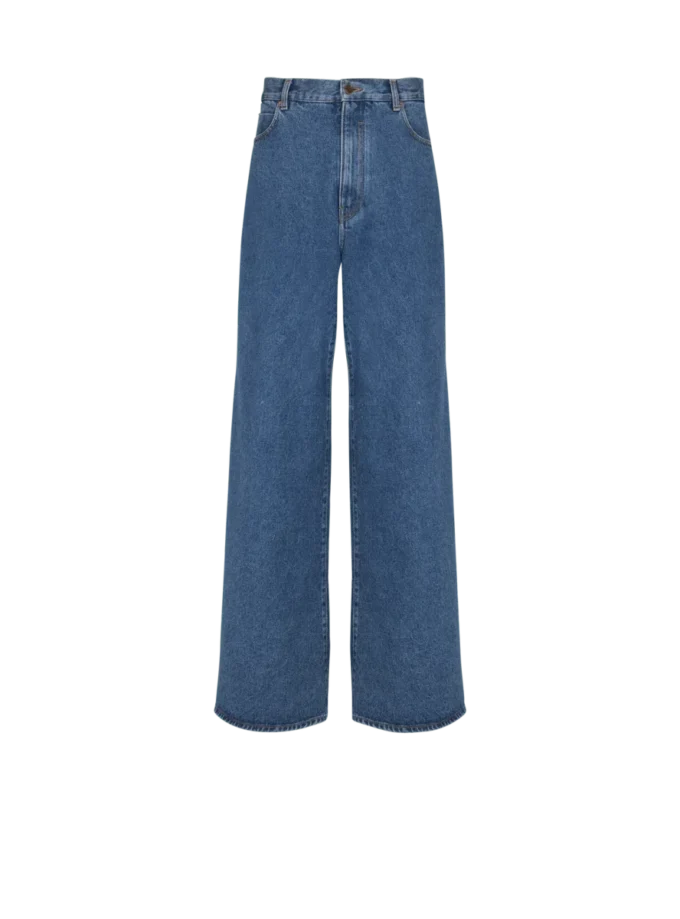 Jeans a gamba larga in denim blu Jeans a gamba larga in denim blu