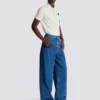 Jeans a gamba larga in denim blu Jeans a gamba larga in denim blu