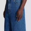 Jeans a gamba larga in denim blu Jeans a gamba larga in denim blu