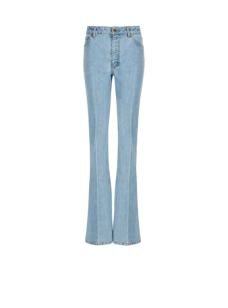 Jeans a vita alta in denim