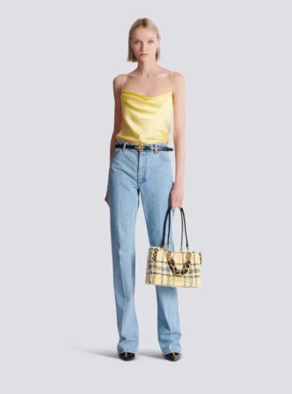 Jeans a vita alta in denim
