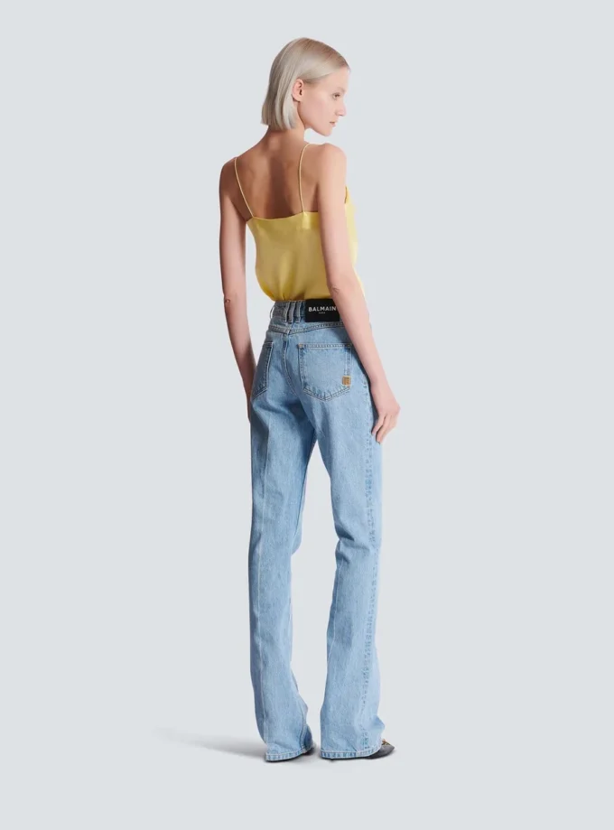 Jeans a vita alta in denim Jeans a vita alta in denim