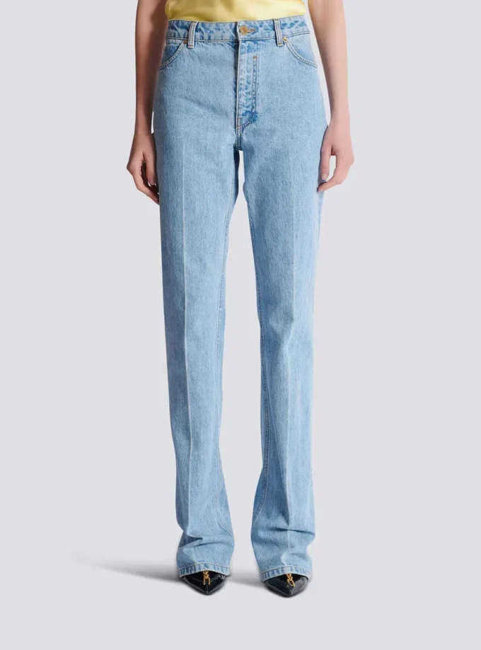 Jeans a vita alta in denim Jeans a vita alta in denim