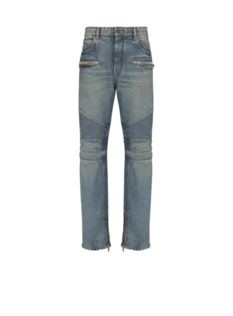 Jeans biker in denim vintage