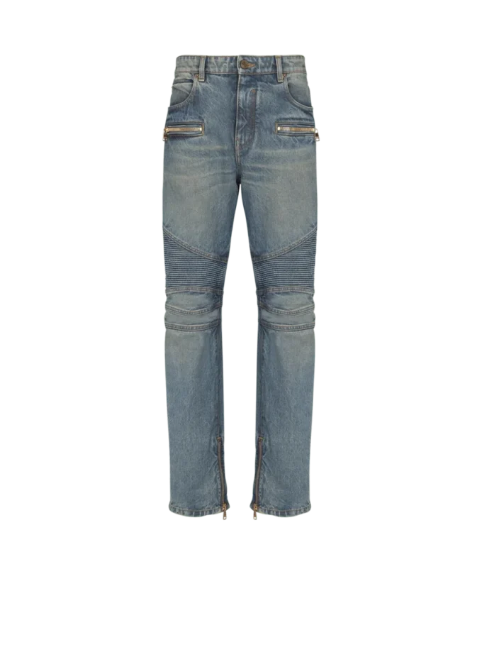 Jeans biker in denim vintage