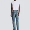 Jeans biker in denim vintage