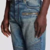 Jeans biker in denim vintage