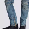 Jeans biker in denim vintage