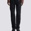 Jeans biker in denim vintage nero