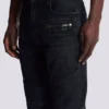 Jeans biker in denim vintage nero