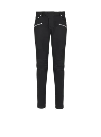 Jeans biker slim fit in denim nero
