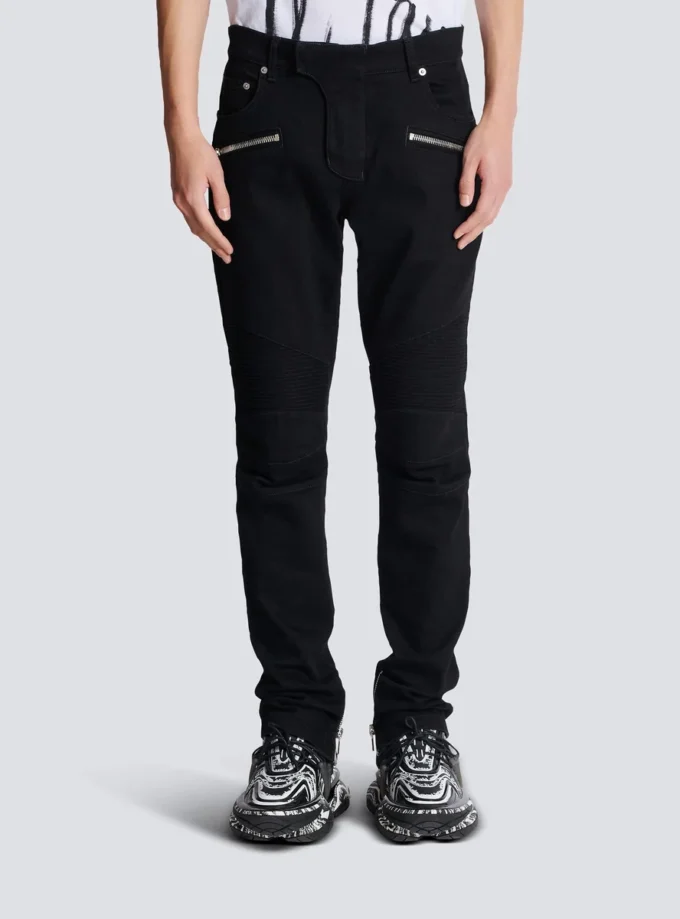 Jeans biker slim fit in denim nero Jeans biker slim fit in denim nero