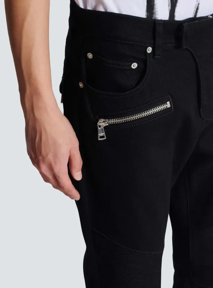 Jeans biker slim fit in denim nero Jeans biker slim fit in denim nero