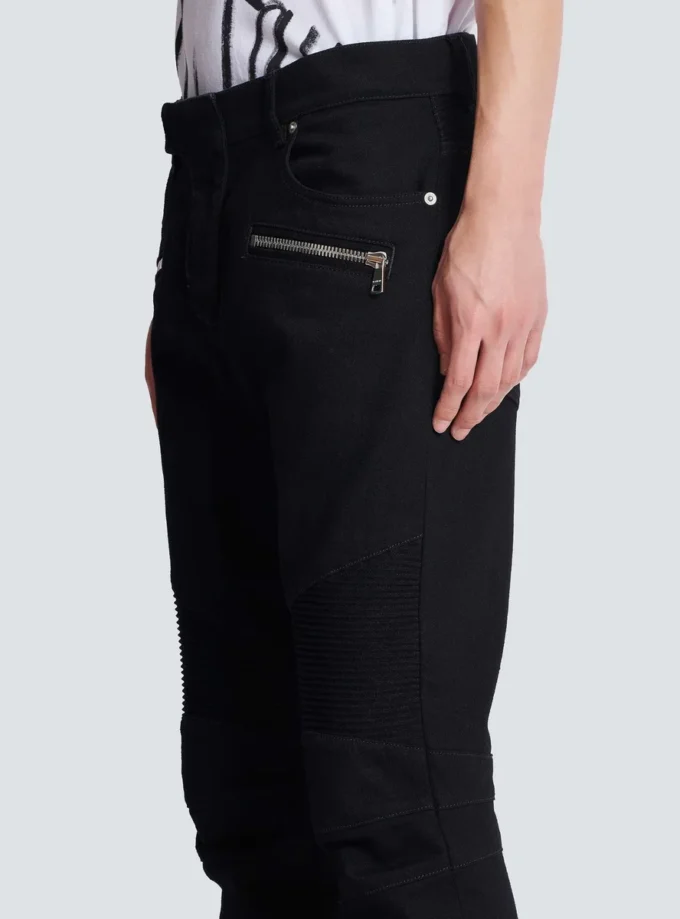 Jeans biker slim fit in denim nero Jeans biker slim fit in denim nero