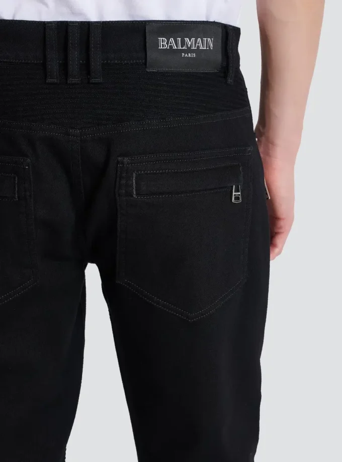 Jeans biker slim fit in denim nero Jeans biker slim fit in denim nero