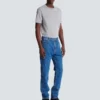 Jeans blu in denim dal taglio dritto