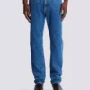 Jeans blu in denim dal taglio dritto