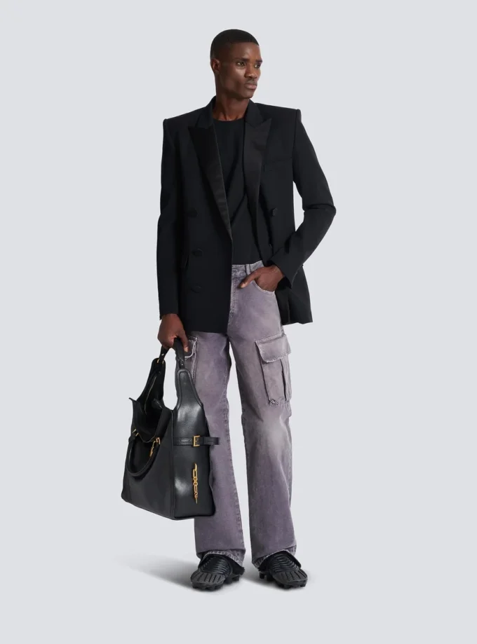 Jeans cargo loose fit in denim Jeans cargo loose fit in denim