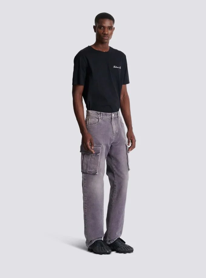 Jeans cargo loose fit in denim Jeans cargo loose fit in denim