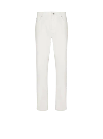 Jeans dritti in denim bianco